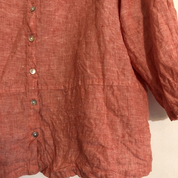 Sigrid Olsen Linen Button Down Blouse - Picture 3 of 6